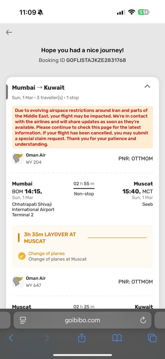 MDFARAH2020's tweet photo. @jagograhakjago 
I am filing a consumer complaint regarding refund delay for my cancelled flight. The ticket was booked through Goibibo and the airline was Oman Air. The flight was cancelled on 1 March and more than 17 days have passed without refund initiation. Kindly intervene https://t.co/bSPvHMwHHB