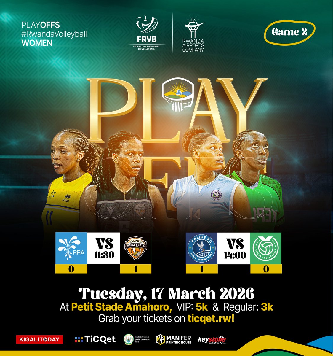 Rw_Volleyball's tweet photo. That’s why it’s called the Playoffs. It’s a rally, but every rally has an end. Here, it’s a Best Of Five series and one game is already gone.
Game Two is here, Grab your tickets early and see you at Petit Stade on this Tuesday.
#RNVLPlayoffs
#RNVL 2025-2026
#RwandaVolleyball https://t.co/mHvK1Acshz
