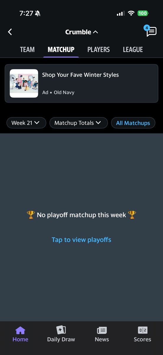 KevOnSports's tweet photo. @YahooFantasy playoffs not updated for fantasy basketball - something is wrong https://t.co/LogfgpEE20