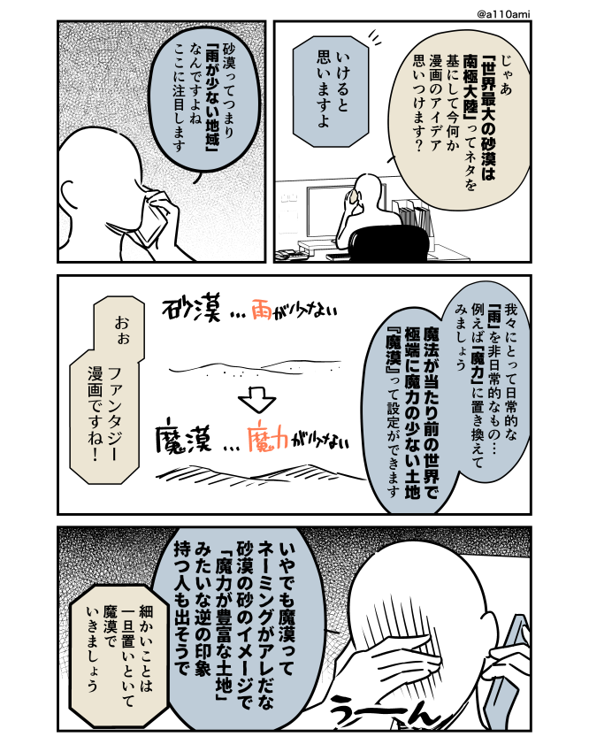 新連載を考える漫画家と編集のオリジナル漫画(のネーム )
ネタ帳編(2/3) 