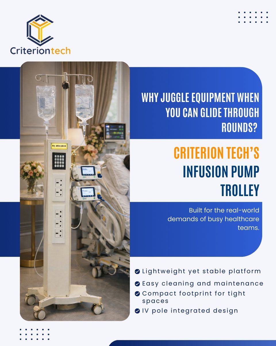 criterion_tech's tweet photo. Move smarter. Work faster. Care better.
.
#HealthcareWorkflow #IVManagement #ClinicalEfficiency #Criteria4Techmology #CriterionTech https://t.co/4hEcPZFw56