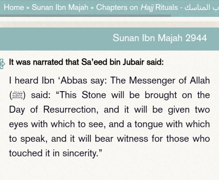 Dan_Danny00's tweet photo. @thisthechosen @PhogeeB67471 @HAHayatu @Tony_Ogbuagu It's not what you believe. It's what Islam TEACHES and I am using your own sources.

Aside it erasing your sins, Muhammed also said the black stone would be given eyes and a tongue and tesify on behalf of those who touched it.

Keep on being in denial! https://t.co/H0s2JSZJVY