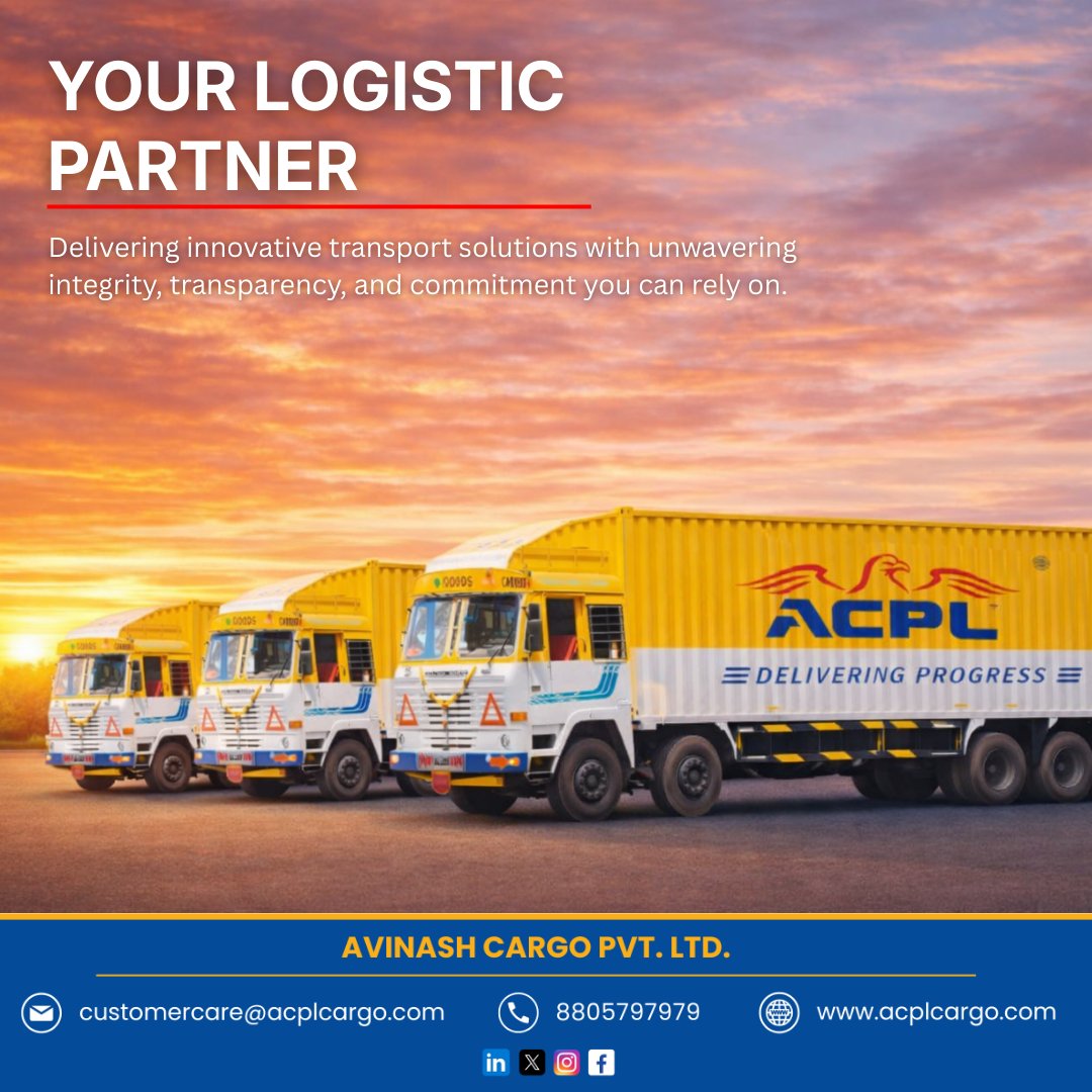 Powering industries with reliable, innovative logistics solutions — ACPL ensures every shipment moves with integrity, precision, and on-time performance across the nation.

#DeliveringProgress #ACPL #LogisticsExcellence #ReliableTransport #acpltransport