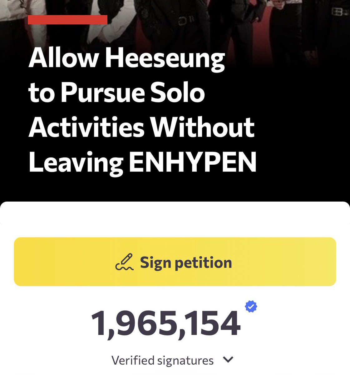 LESS THAN 40K SIGNATURES NEEDED. LETS GET TO 2 MILLION TODAY

change.org/p/allow-heeseu…