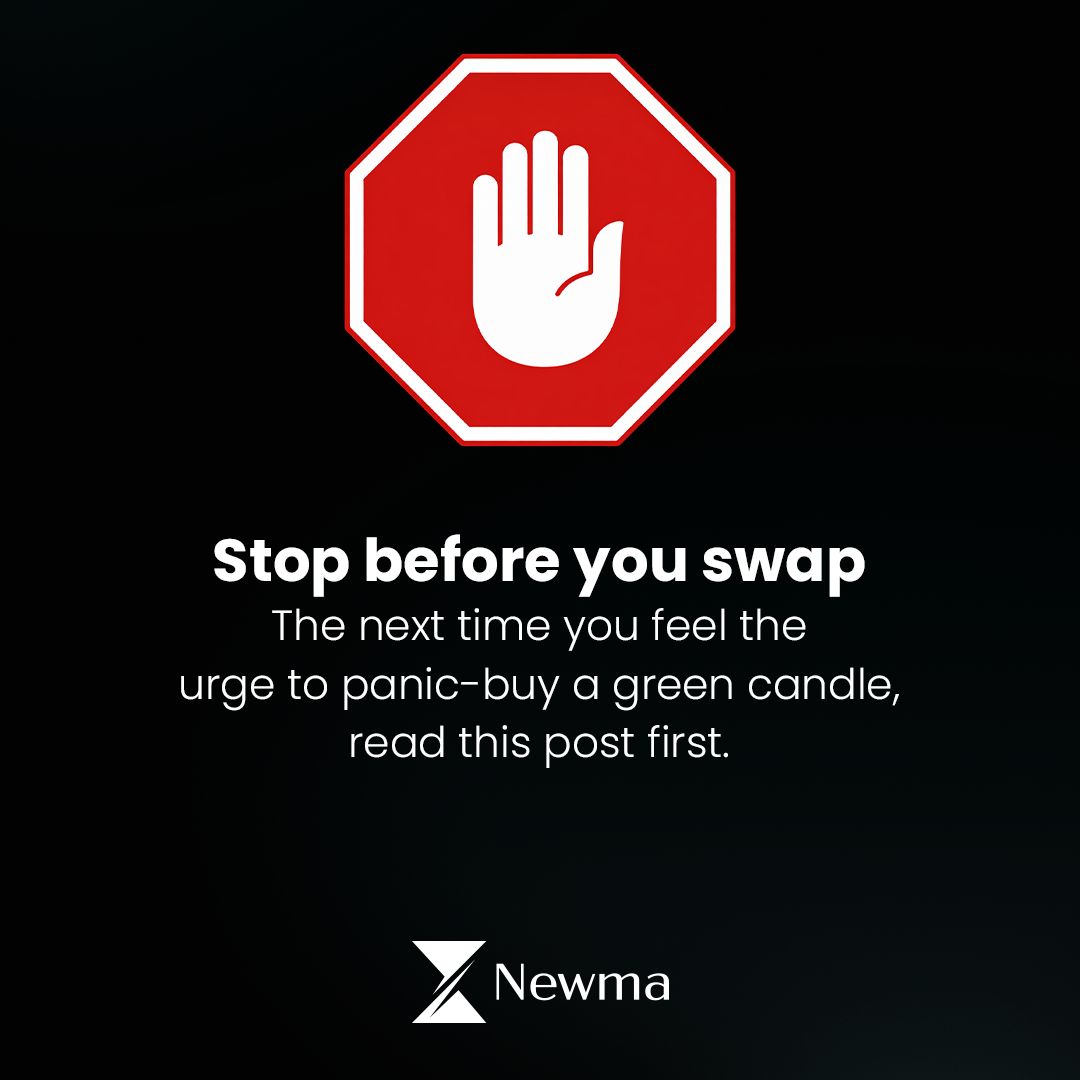 Newma_Capital's tweet photo. Excitement is a sell signal.
If you are rushing to buy because the chart is vertical, you are the exit liquidity.

The Trap: Buying Green (Greed).
The Fix: Buying Boring (Discipline).

If it feels "fun" to buy, you are likely too late. Stop before you swap.
#Newma # #fomo #crypto https://t.co/qQ7v1QTALW