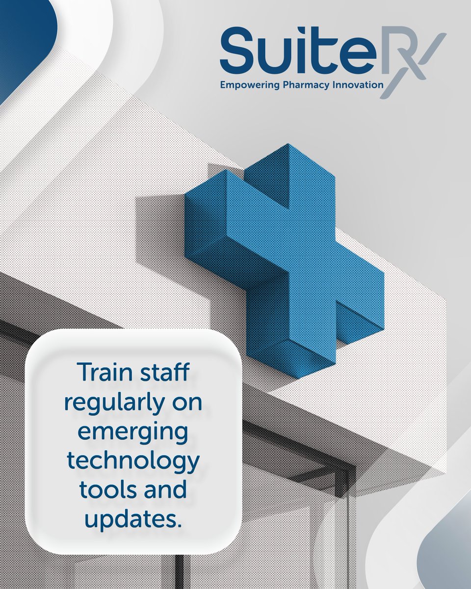 Technology never stands still &amp; neither should we. Regular training ensures that the team stays up to date w/ emerging technology tools. When knowledge grows, innovation thrives and excellence becomes the standard.

#SuiteRx #SuiteTips #technology #pharmacysoftware #innovation