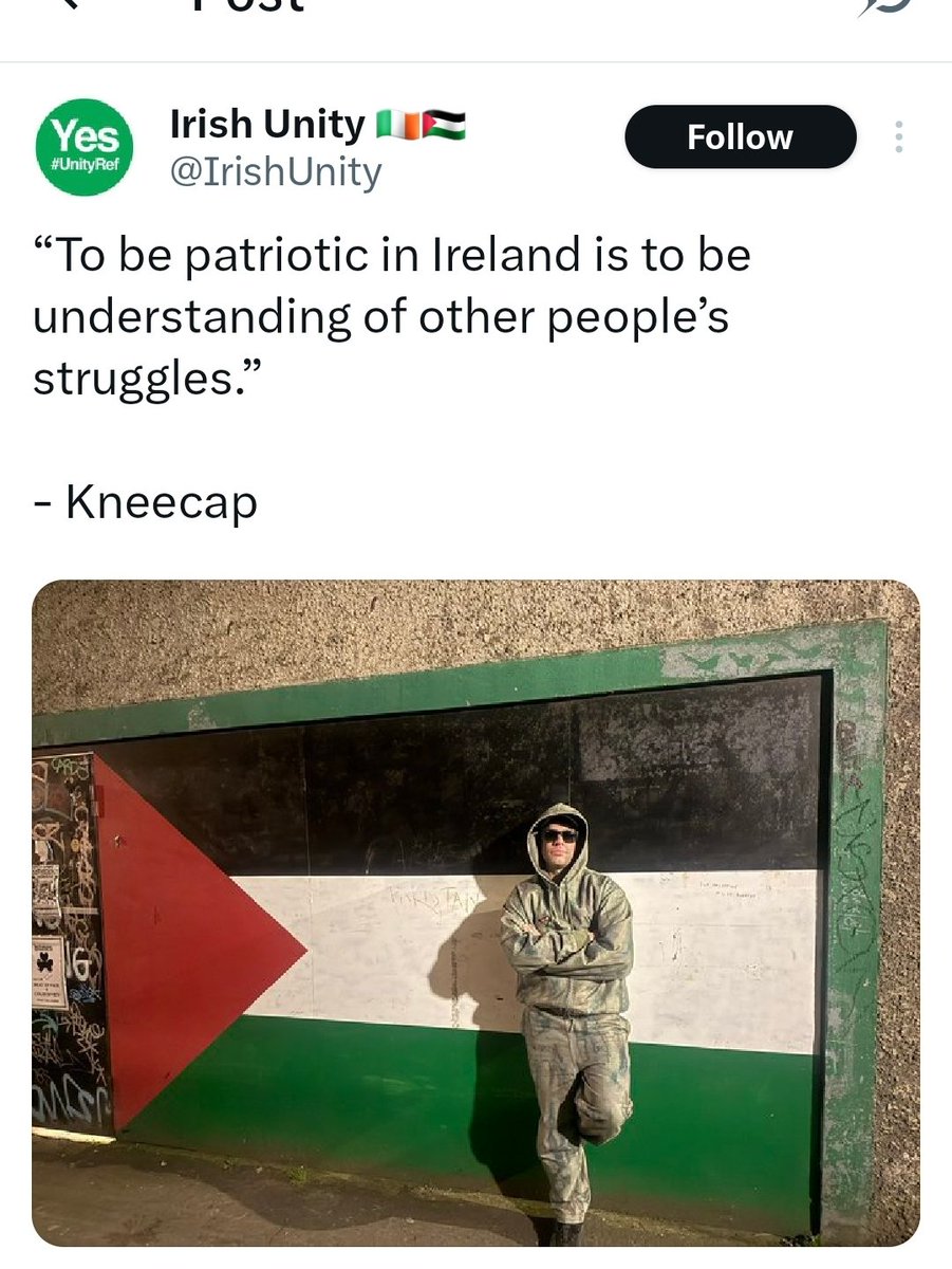 They dare befoul Irish Unity by tying it to Islamic terrorism. Irish patriotism has NOTHING in common with Radical Islamic Fundamentalism. Pearse, Connolly, Plunkett and many more would be horrified by Hamas and sharia law. 

They would also, to a man, be understanding of Israels