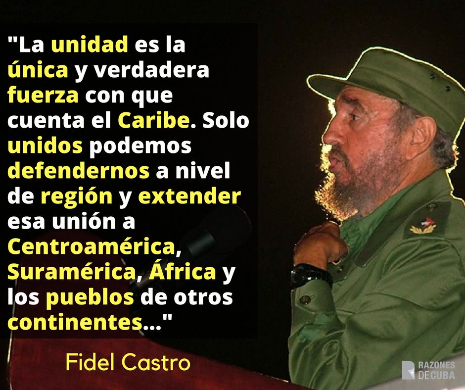 "Solo nosotros podemos hallarle solución a los problemas, (...) manteniendo la unidad de nuestro pueblo, el orden y el espíritu de lucha". #100AñosConFidel
#CubaEstáFirme 
#CubaVencerá