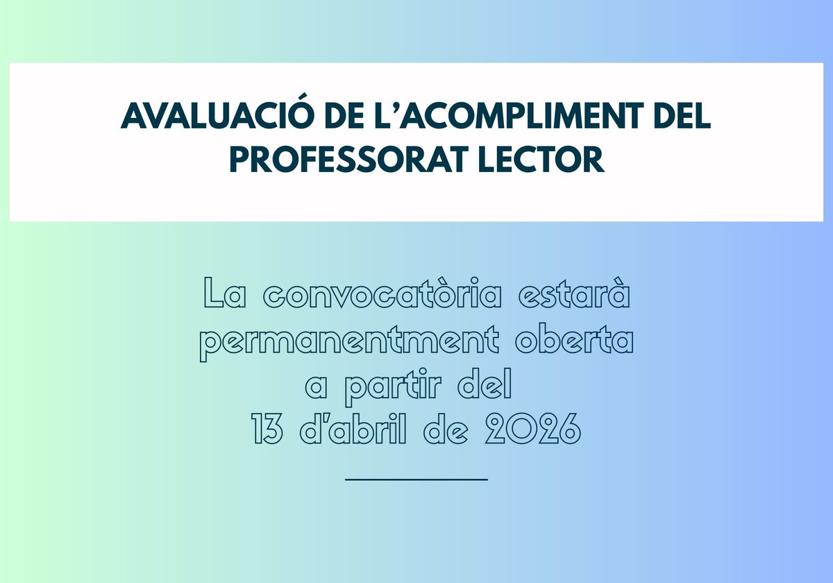 AQU Catalunya fa públic el nou procés d’avaluació del professorat lector. Podeu conèixer-lo en més detall, aquí. 👉 aqu.cat/Coneix-AQU/Que…