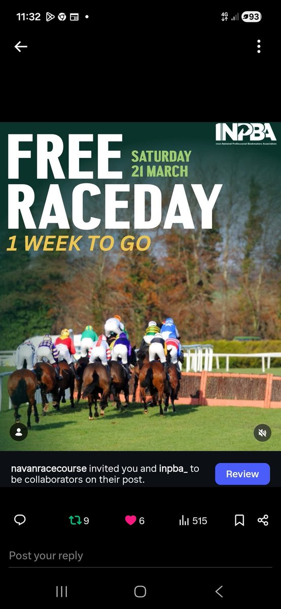 JustinFlood17's tweet photo. Free entry for everyone  this Saturday  into Navan races.Even if your not going  please give a share and hopefully  it will attract more people  through the gates. https://t.co/YLFY9NVqS3