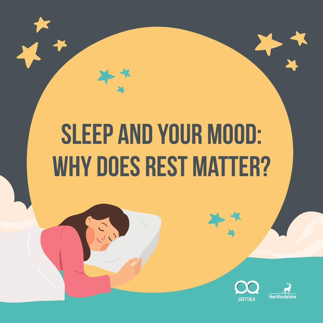JustTalkHerts's tweet image. Sleep affects mood, focus and stress levels. Small bedtime changes can make a big difference to young people’s wellbeing.
justtalkherts.org/just-talk-hert…
#JustTalkHerts #SleepAwareness