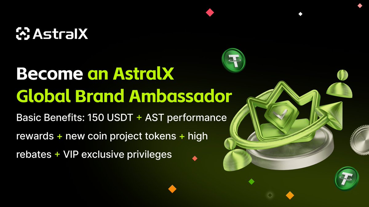 AstralX Ambassador Program

Become an <a href="/astralxcom/">AstralX</a> Global Brand Ambassador

AstralX is recruiting high-quality KOLs and Web3 content creators from around the world

BENEFITS: Basic 150 USDT + AST performance rewards &amp; more.

RT this tweet to spread the word!

Link 👇