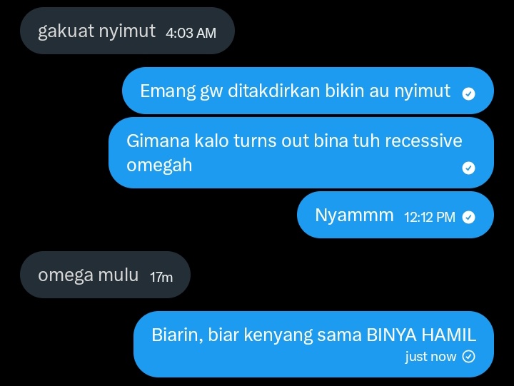 sunjoengz's tweet photo. Karena my bespren gw gak mau omega, siyapa mau binya omega cool tapi hamiy https://t.co/kaA9kBujI9