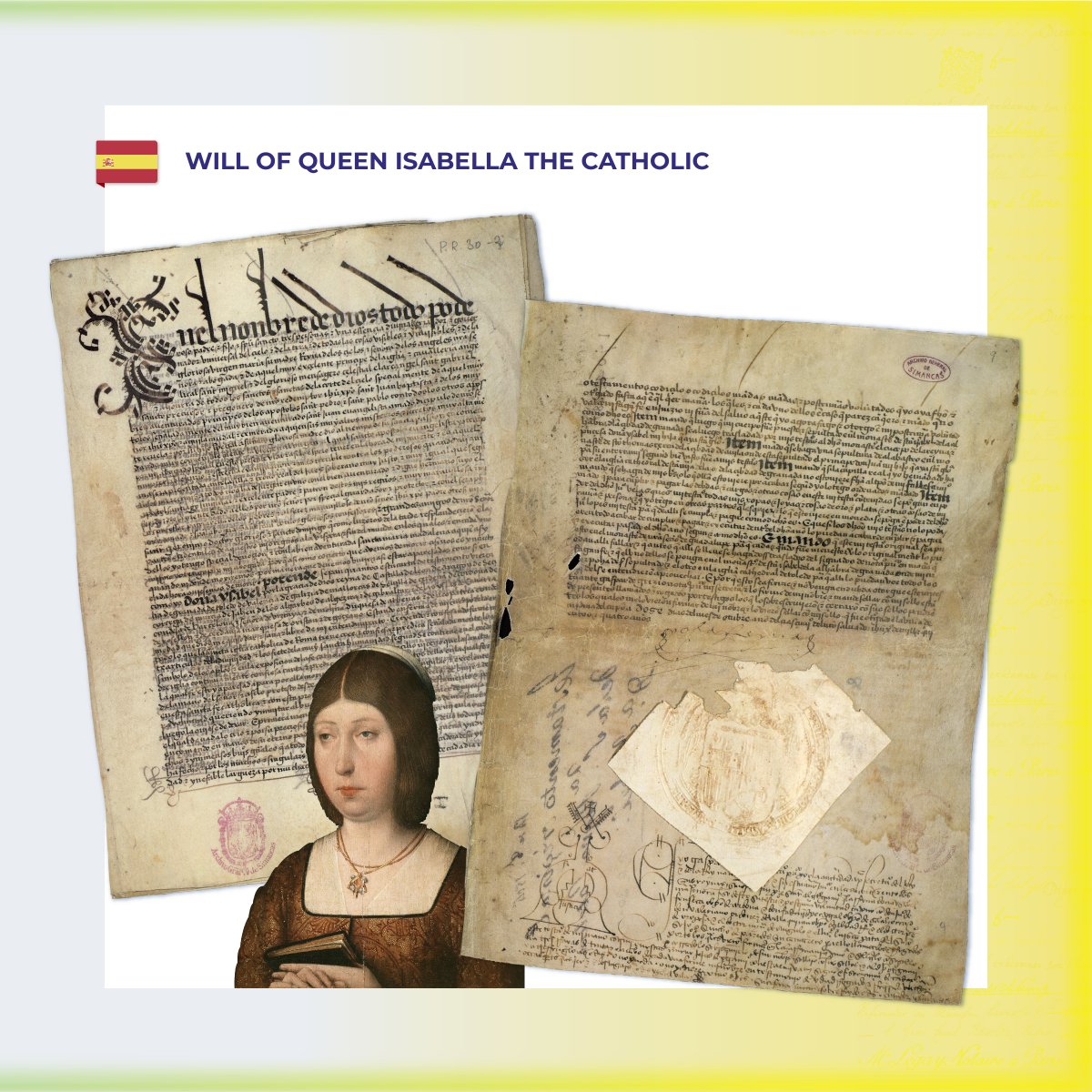 <a href="/EUnotaries/">Notaries of Europe</a> <a href="/Europarl_EN/">European Parliament</a> 🇪🇸 Desde <a href="/Notarios_ES/">Notarios de España</a> aportamos a esta iniciativa un documento histórico, de gran trascendencia jurídica e institucional para nuestro país: el testamento de la Reina Isabel la Católica

📜 En este testamento, redactado el 12 de octubre de 1504 y autorizado por el notario Gaspar