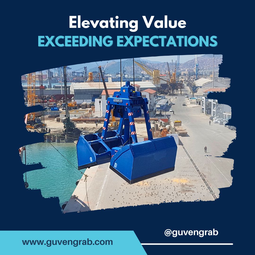 Our #grabs are designed for continuous operations and can operate up to 400 hours without charging or battery replacement. During the opening of the #grab, no shock is transmitted to the crane, helping to protect and extend the crane’s service life. #GuvenGrab #exporting #company
