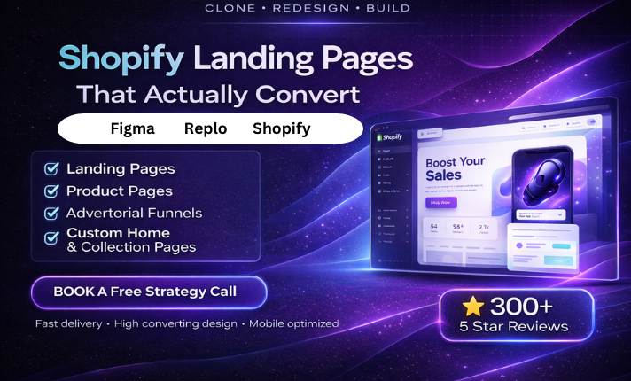 AdedejiAbdulaz5's tweet photo. Shopify landing pages that actually convert. I design and build high-converting landing pages using Figma, Replo, and Shopify. Need a landing page for your brand?
I’m currently open for new projects Feel free to contact me.
#ShopifyDesign #FigmaDesign #Replodesign
@figma @replohq https://t.co/x172RqlS90
