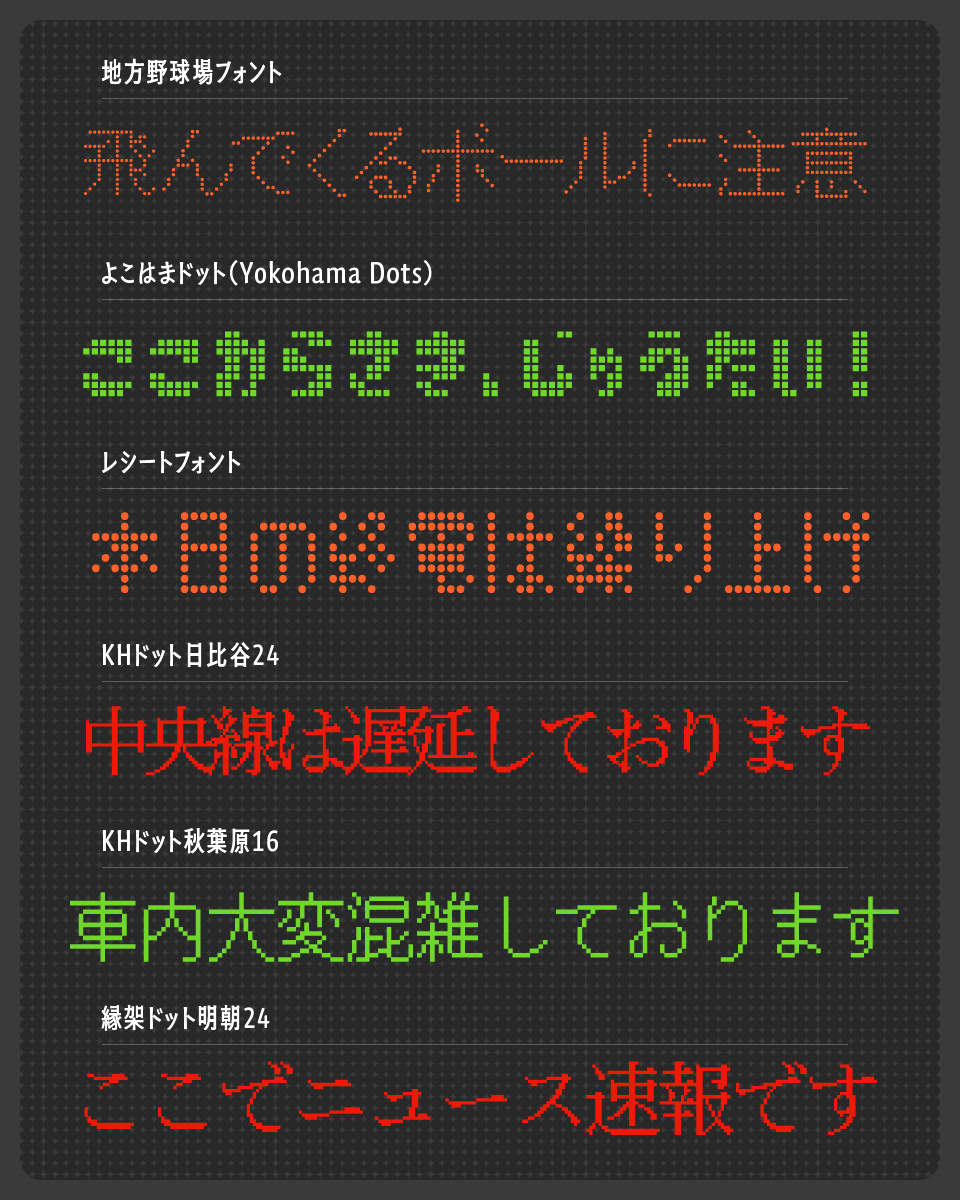 電光掲示板風な雰囲気にぴったりなフリーフォント！