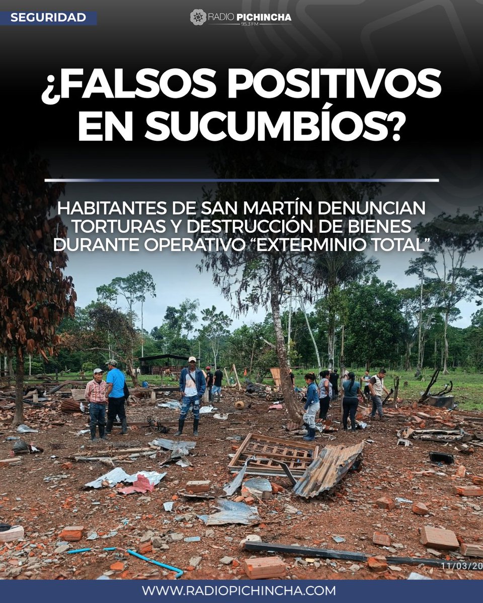 🔒#Seguridad | Un medio local en Sucumbíos recorrió la zona bombardeada por las Fuerzas Armadas y no evidenció la presencia de trincheras, polígonos de tiro y rastros de una supuesta infraestructura militar clandestina.
#LaRadioDeLasNoticias 
Los detalles⤵️
