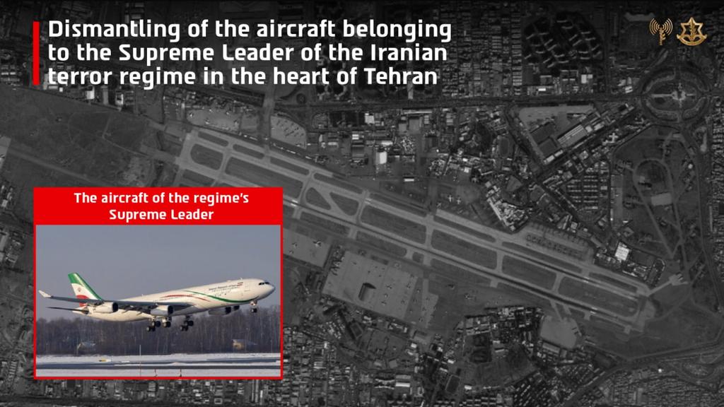 StatWatch25's tweet image. 🇮🇱❌🇮🇷 The IDF announced that it carried out a precise strike at Mehrabad Airport in Tehran last night and destroyed an aircraft that was used by Iran’s late Supreme Leader, Ali Khamenei. 

 The Israeli military says the aircraft had been used by Khamenei, senior Iranian