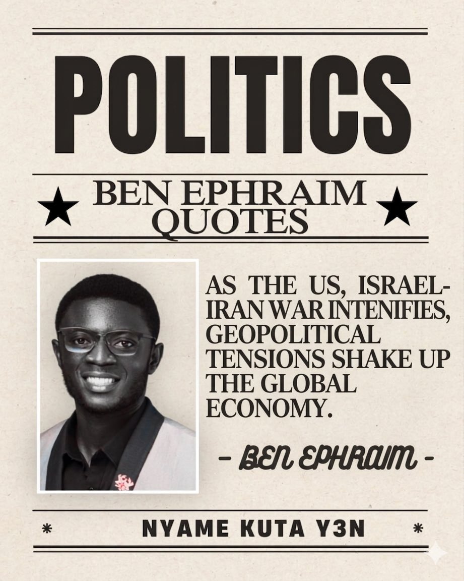 _BenEphraim's tweet photo. As the US/ISREAL - IRAN war intensifies, geopolitical tensions shake up the global economy https://t.co/C094xCAwrq