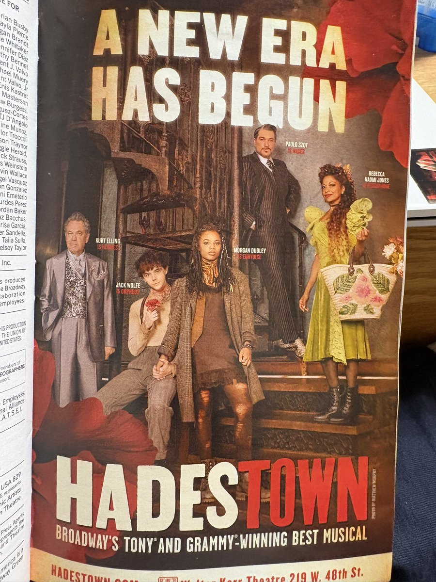 I can’t believe I got to see this cast live. Hadestown is so awesome I love Hadestown do you love Hadestown? I love Hadestown.