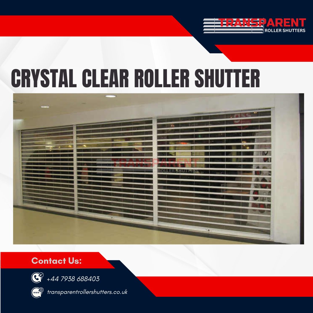Transparent073's tweet image. 👉Crystal Clear Roller Shutter offers modern visibility strong protection and smooth operation perfect for storefront display while maintaining safety durability and stylish transparency!
#StorefrontDesign #RetailDisplay #ModernArchitecture
👉Website: transparentrollershutters.co.uk/crystal-clear-…