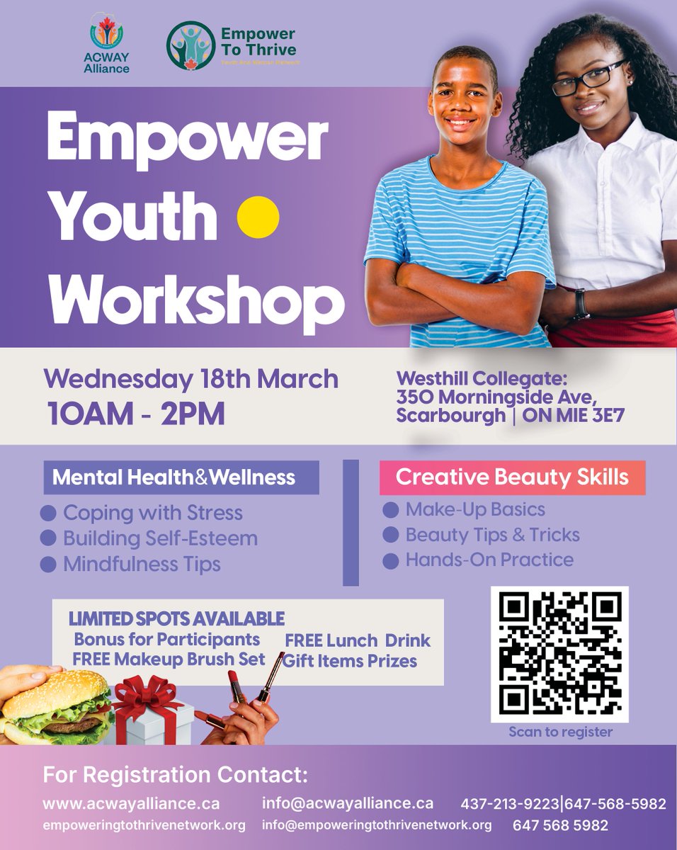 ACWAYAllianceCa's tweet photo. The countdown is almost over! ⏳
In just 2 days, ACWAY Alliance will be hosting an Empowerment Workshop designed to equip, inspire, and connect young people with the tools they need to grow.

📅 Happening in 2 days!
#ACWAY #YouthEmpowerment #CareerGrowth #CommunityImpact https://t.co/105ipgaP5J