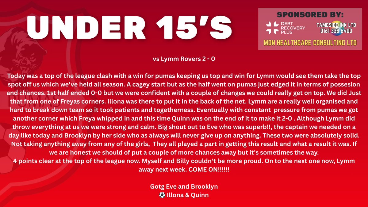 Pumasgfc's tweet photo. Well done to our Under 15’s and 17’s on Saturday 💙❤️⚽️ https://t.co/obDt9RhyCo