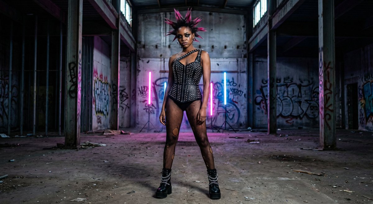 patrici49361754's tweet image. Breaking all the rules. Leather, spikes, and that rebellious spirit. Punk isn't dead—it's just more fabulous than ever. #PunkFashion #RebelStyle #AltBeauty