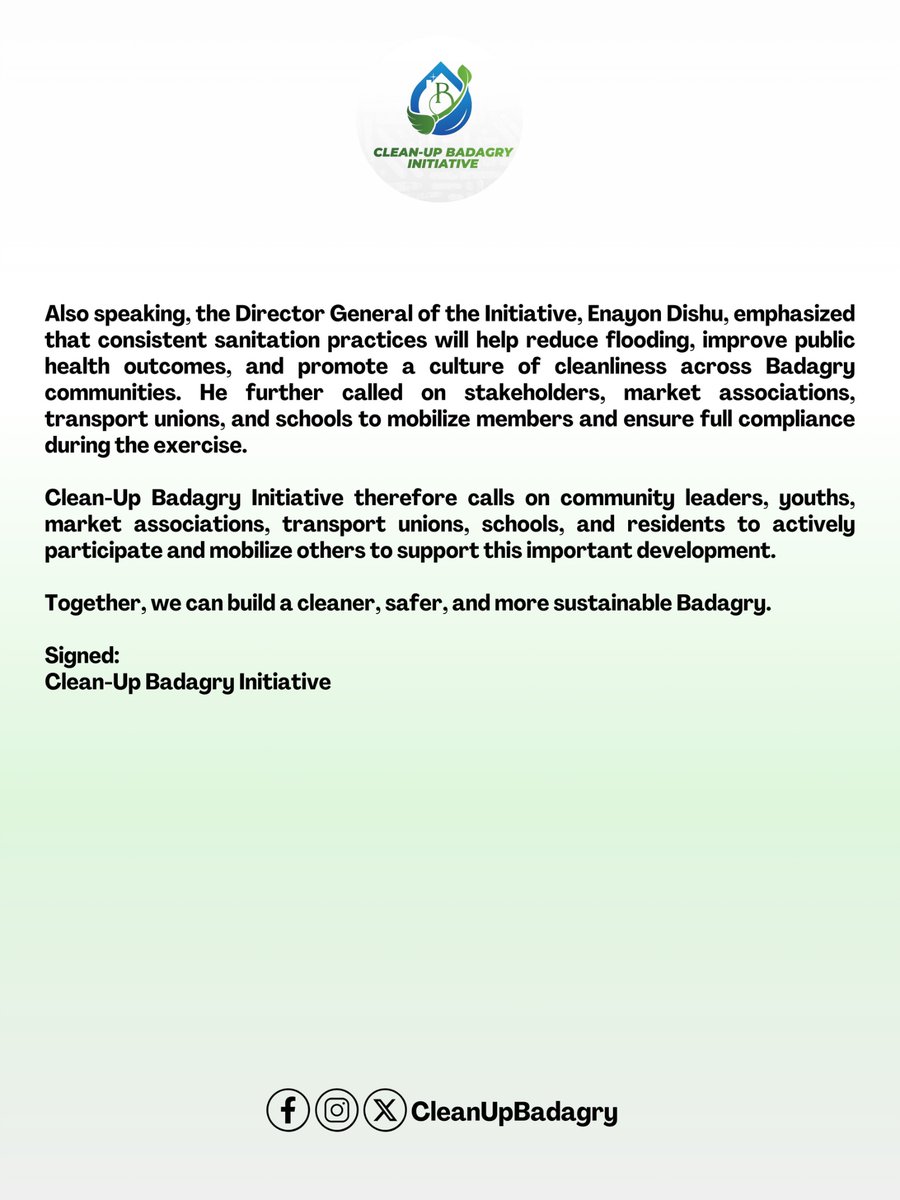 Clean Up Badagry Initiative tweet media