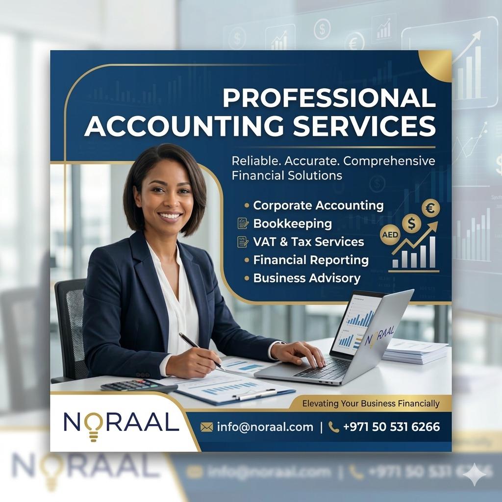 Noraalholding's tweet photo. Stop stressing over the books and start focusing on your growth. At Noraal, we provide professional accounting, VAT, and financial reporting services tailored for UAE businesses.

​✅ Reliable. Accurate. Comprehensive.
​
​#AccountingUAE #Bookkeeping #VAT #UAETax https://t.co/S2z9JSrkQu