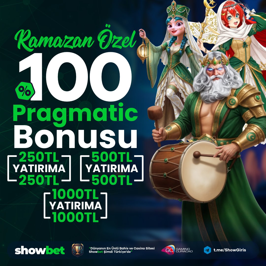 ShowBet'den Ramazana Özel

GÜNÜN HER SAATİ %100 BONUS
⭐️ %100 Pragmatic Slot Bonusu ⭐️
➡️ 250 ₺ Yatır250 ₺ NAKİT
➡️ 500 ₺ Yatır 500 ₺ NAKİT
➡️ 1.000 ₺ Yatır 1.000 ₺ NAKİT
t.ly/ShowbetGirisYap