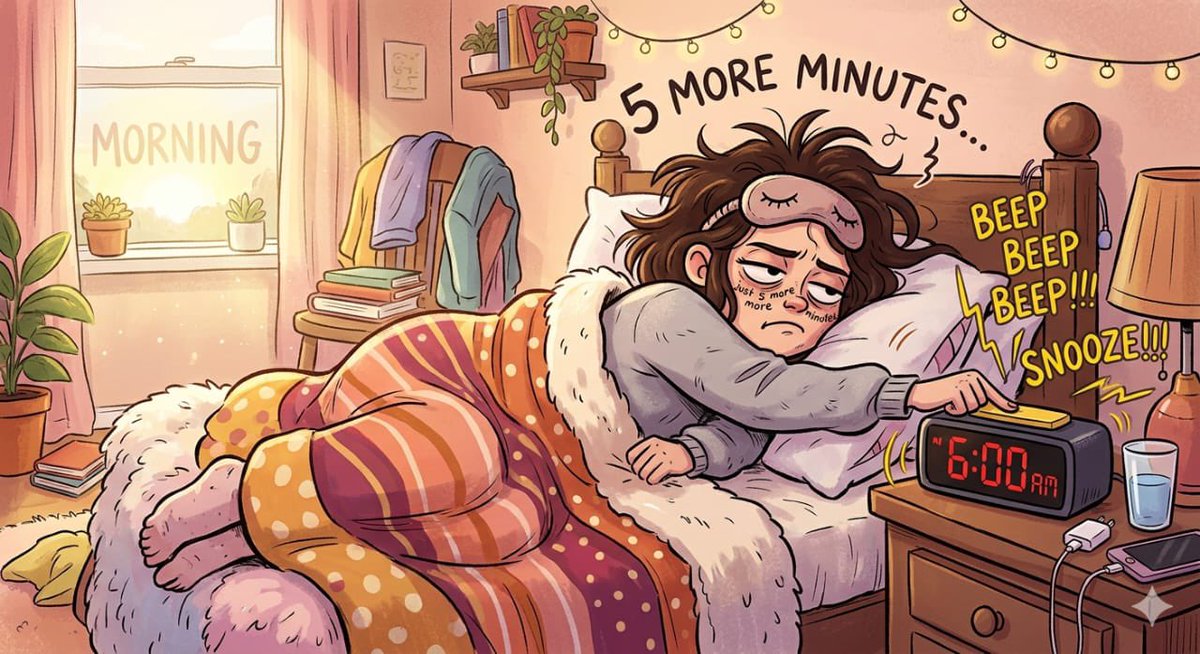 seniorman6's tweet photo. That moment when your alarm rings and your brain says
“5 more minutes…” 😴⏰ https://t.co/ZpupByMKQM