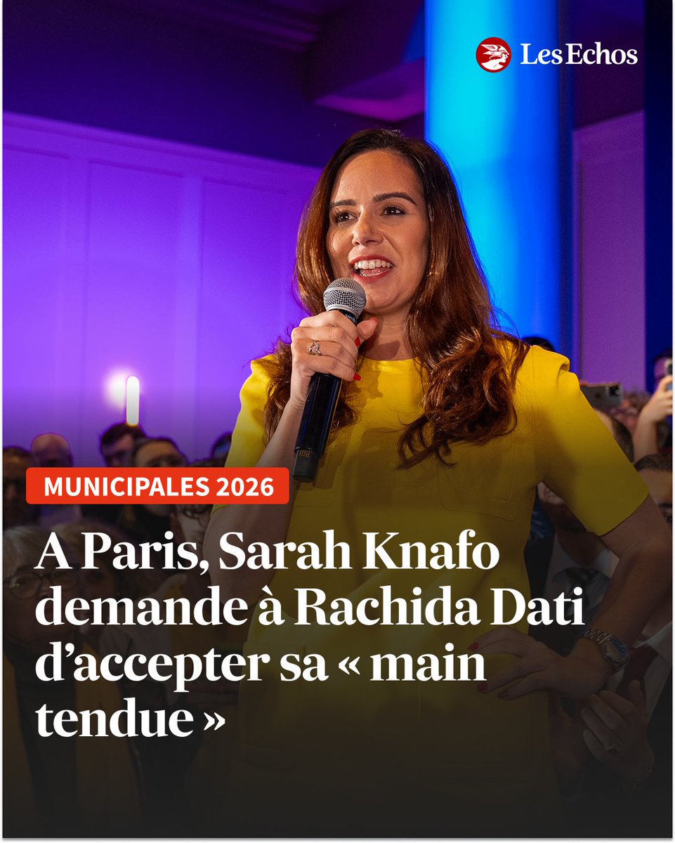 LesEchos's tweet photo. 🔴 EN DIRECT - Sarah Knafo propose « un accord de femme à femme. » ➡️ https://t.co/Bs0OOXrGRb https://t.co/z9ues5VxIC