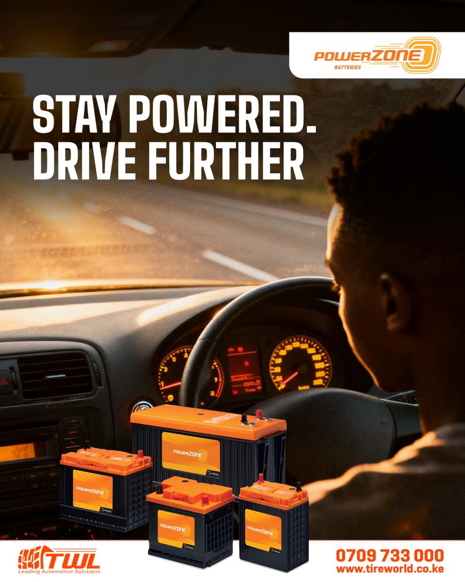 TireWorIdKenya's tweet image. Keep your engine ready for every start with PowerZone batteries; built for power, reliability, and long-lasting performance.

To order:
📞Call or WhatsApp: 0709 733 000

#YourSafetyOurPriority #Powerzone #CarBattery #Battery