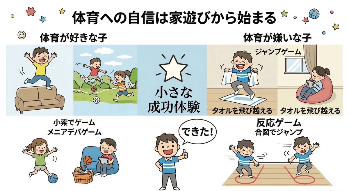 体育が得意な子は才能じゃない。 家で“体を動かす遊び”をして 体育が得意な子は才能じゃない。 家で“体を動かす遊び”をして