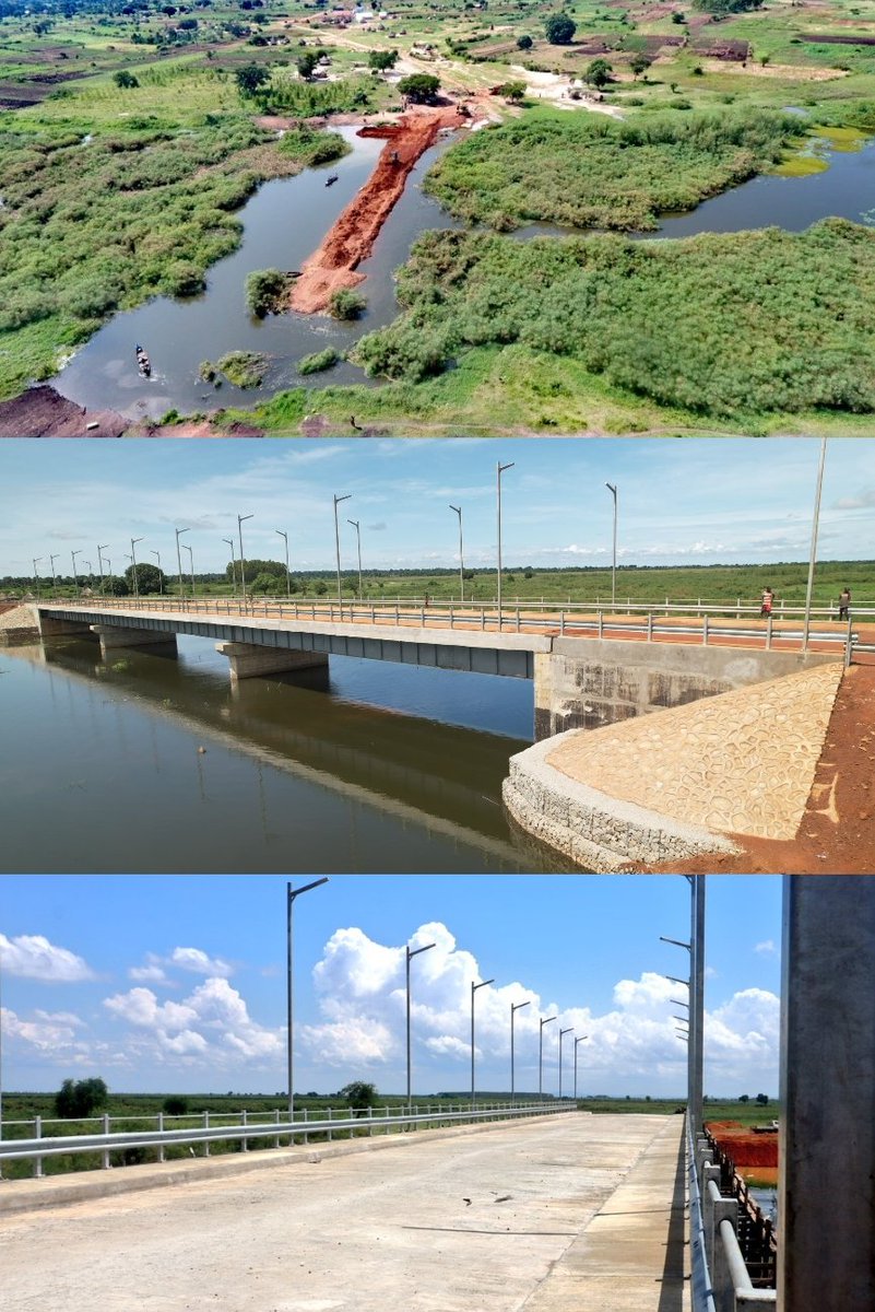 MoWT_Uganda's tweet photo. The Before and After images of the Aleles Bridge, an important link between Pallisa and Ngora Districts—key food basket areas that sustain livelihoods across the region. 

As initiatives like the Parish Development Model strengthen household incomes at the grassroots, reliable connections like Aleles Bridge remain essential in supporting movement, trade, and community interaction.

Stronger connections for stronger communities.

@PDMSecretariat