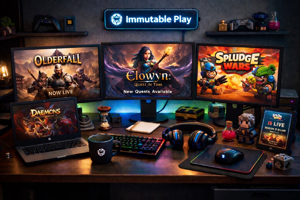 BVAULT10's tweet photo. GM gamers!

It’s a brand new week….ready for a fresh grind and new opportunities.

This week I’m diving deeper into @Immutable ecosystem and some of my highlights for the week:

>> running more battles in Voxie Tactics to sharpen my strategy

>> completing new quests in Elowyn: Quest of Time and stacking points

>> testing my skills in Olderfall arenas

>> keeping an eye on the chaos coming with Spludge Wars

>> explore other games as well 

The end goal is to play more, learn faster, climb leaderboards and earn along the way.

What games are you grinding this week?