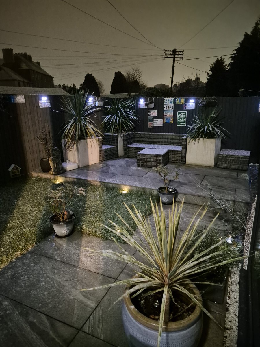 bobbyrob1974's tweet photo. This was my garden last night just before bed — the snow gently coming down and covering everything in a quiet blanket. Moments like this make the night feel calm and peaceful. ❄️🌙
#Snow #Winter #Snowfall #GardenView #WinterNight #Nature #PeacefulMoments #EveningVibes https://t.co/7d8VEr7pT0