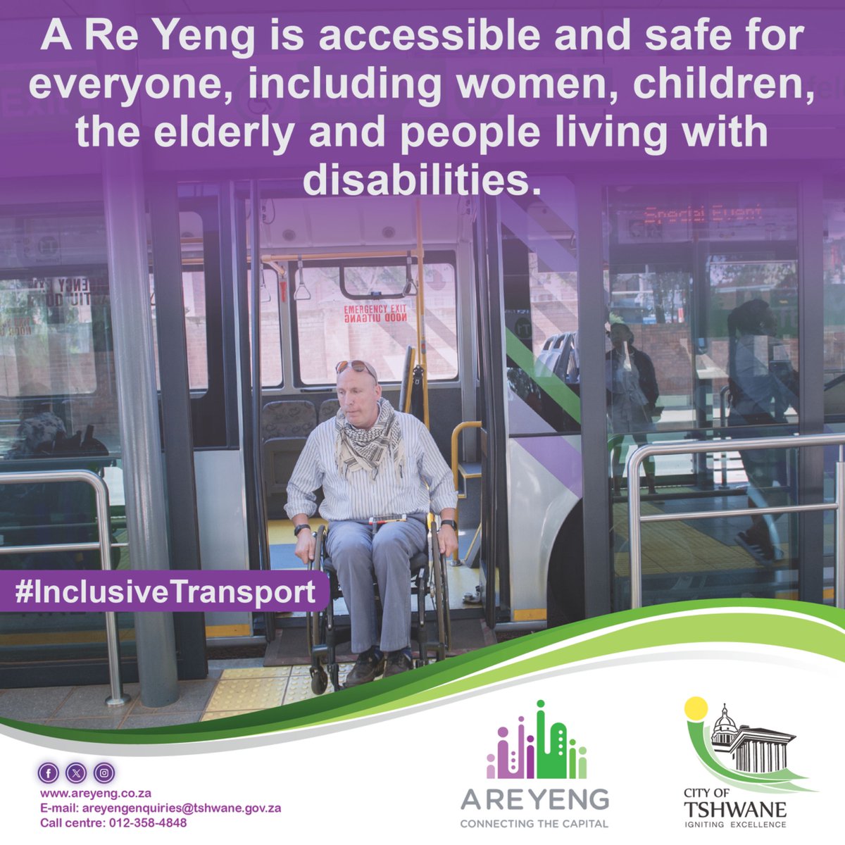 People living with disabilities pay a Flat rate of R14,50 per trip.