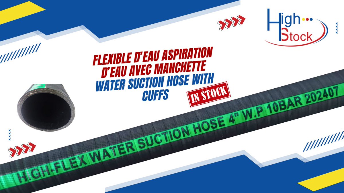 Jbc_Industry's tweet photo. 💧 4" Water Suction Hose – 10 BAR with cuffs
 Ideal for wastewater &amp; water pumping applications.
 ✔ High durability
 ✔ Ready in stock
 ✔ Fast delivery
 🌐 https://t.co/N3x1mnmjYh
#JBCIndustry #HighStock #WaterHose #SuctionHose #Wastewater #IndustrialHose #WaterPump https://t.co/zL8lGp5sSD