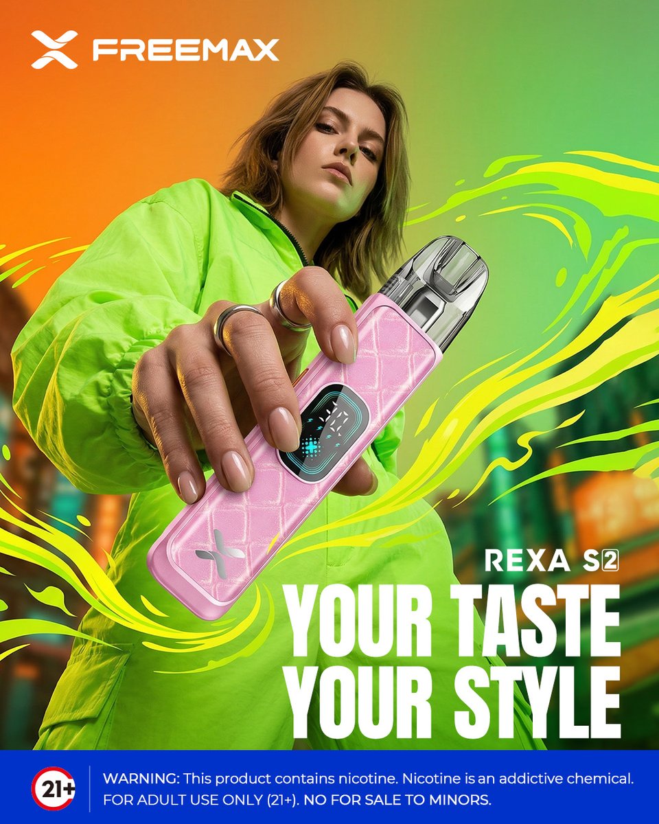 Freemaxvape's tweet image. Not just a vape.
It’s part of your style.

REXA S2 — made to match your vibe. 😎
.
.
.
.
.
⚠️ Warning: This product contains nicotine. Nicotine is an addictive chemical.
🔞 Must be 21+.
-
#FREEMAX #VapeCommunity #VapeLife #PodMod #PodSystem #vapestyle #fashion #YourStyle