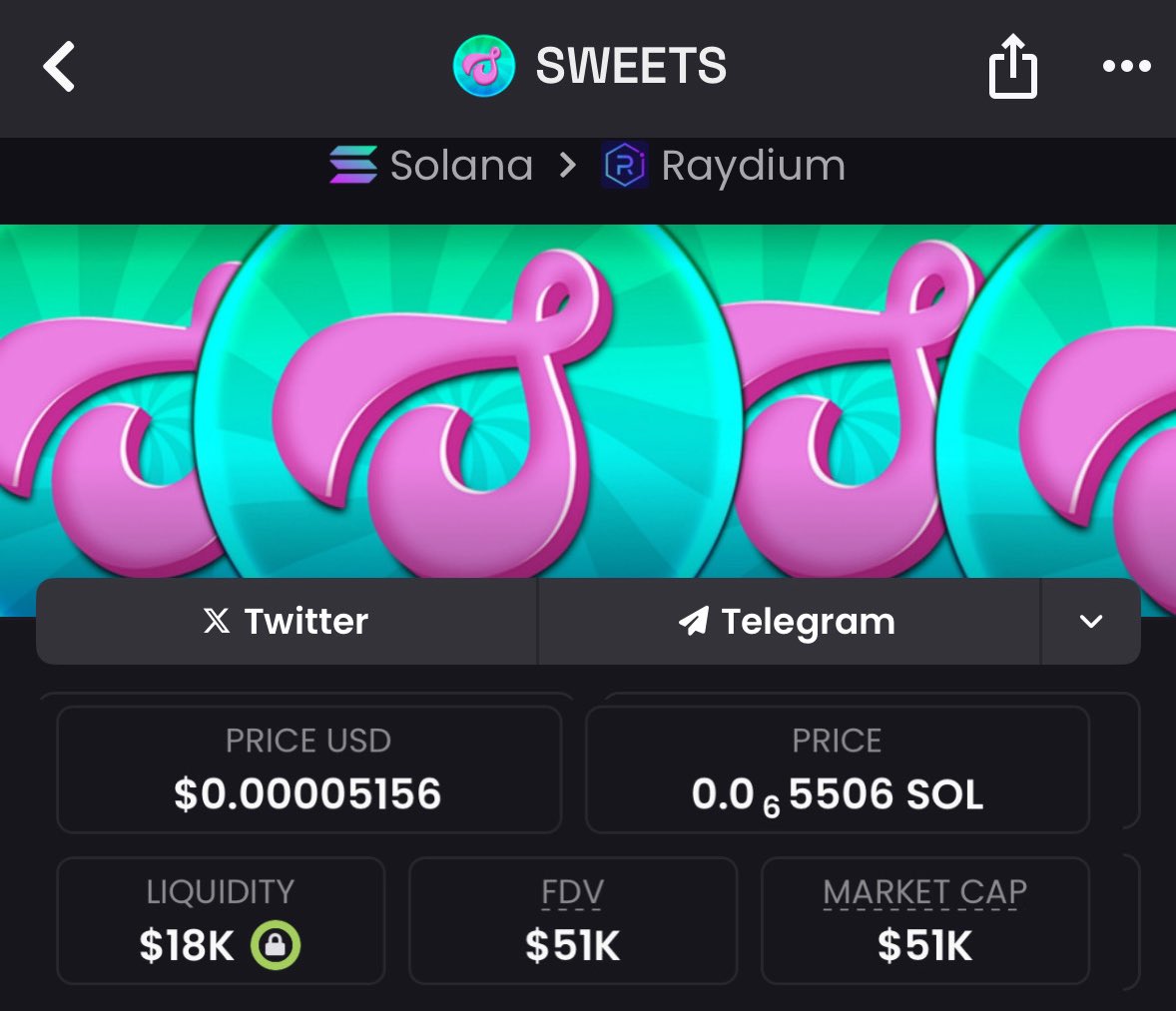 MrSolanaBlock's tweet photo. ⚡️ $SWEETS  launched at $51K MCAP — now soaring at $315K! 🚀 6x gain for those in early! DM me for the next big play! #solana #cryptopumps #moonbound #CryptoGems #Blockchain

5SwxhEunuUUcWe4ojybdDwky6dpLxAehNmF4AA71STNh https://t.co/V7e0kNsGQd