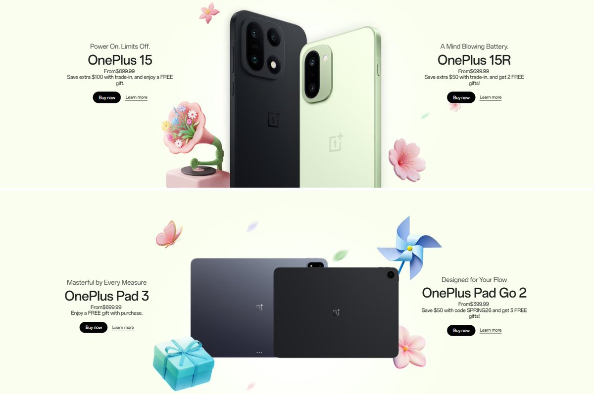 Ada55385350's tweet photo. OnePlus Pad Go 2 128G WIFI 
OnePlus Pad Go 2 5G 256G
OnePlus Pad3 256G WIFI
OnePlus 15 512G
OnePlus 15R 256G
OnePlus 15R 512G

#Oneplus #Pad https://t.co/nSaVQbPxrX