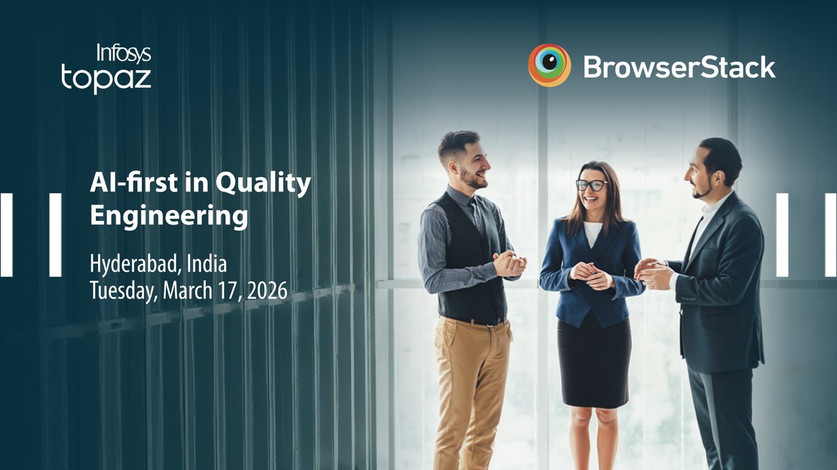 InfosysEvents's tweet image. One day to go for #AIfirstQEHyderabad2026! Get ready for a day packed with AI first #QualityEngineering insights, industry perspectives, and engaging conversations. Know more: infy.com/aNYOX.

#InfosysTopaz #InfyTesting
 
@niranvs | @VensIyengar | @browserstack