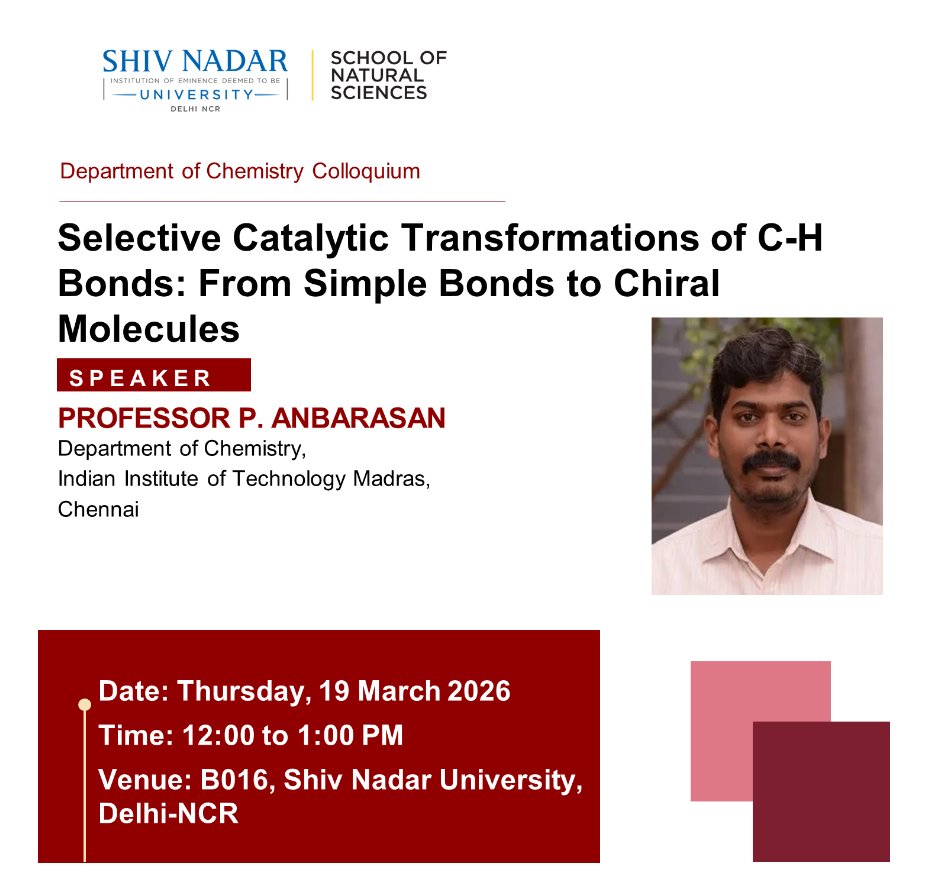 Chemistry, Shiv Nadar Institution of Eminence tweet media
