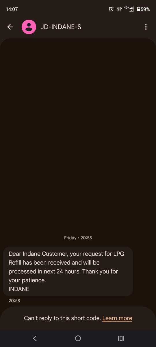 Vikaas_19's tweet photo. @HardeepSPuri @narendramodi @PMOIndia @PetroleumMin I have been trying to book LPG cylinder through missed call and even whatsApp for past 1 week but not able to do so, and constantly getting this in response.  . https://t.co/mdy6tcPE2x