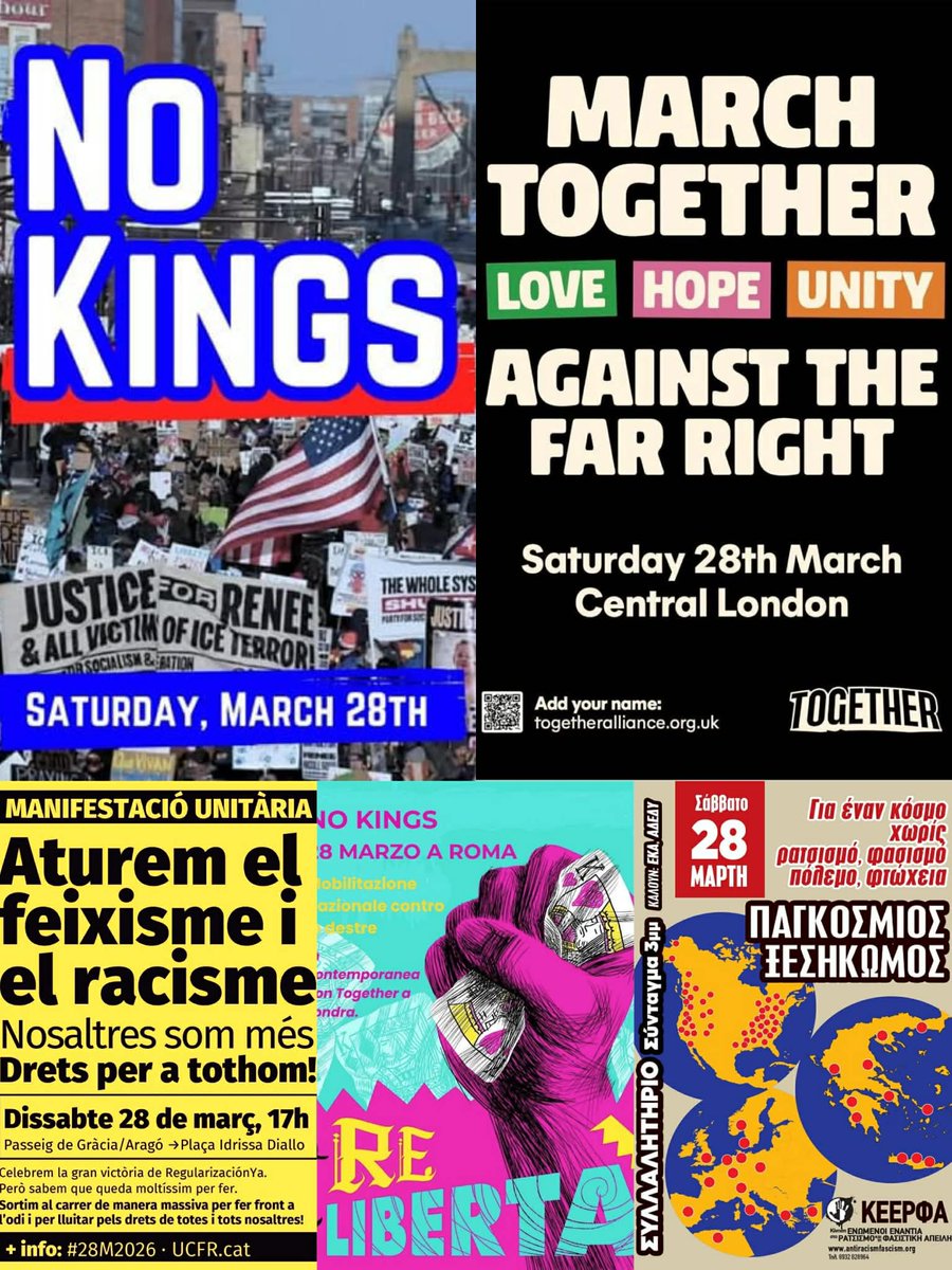 28 Μάρτη, παγκόσμιος ξεσηκωμός Για έναν κόσμο χωρίς ρατσισμό, φασισμό, πολέμους, φτώχεια. antiracismfascism.org/index.php/3532…