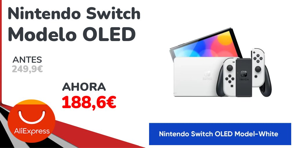 michollo's tweet photo. 🎮 Nintendo Switch OLED | Pantalla OLED de 7" y Experiencia Gaming Mejorada

▶️ https://t.co/yqr2iHdkeu

#NintendoSwitch #SwitchOLED #Nintendo #Gaming #Videojuegos #Consolas #Gamer #NintendoFans #Chollos #OfertasGaming https://t.co/d8jTf3XklR