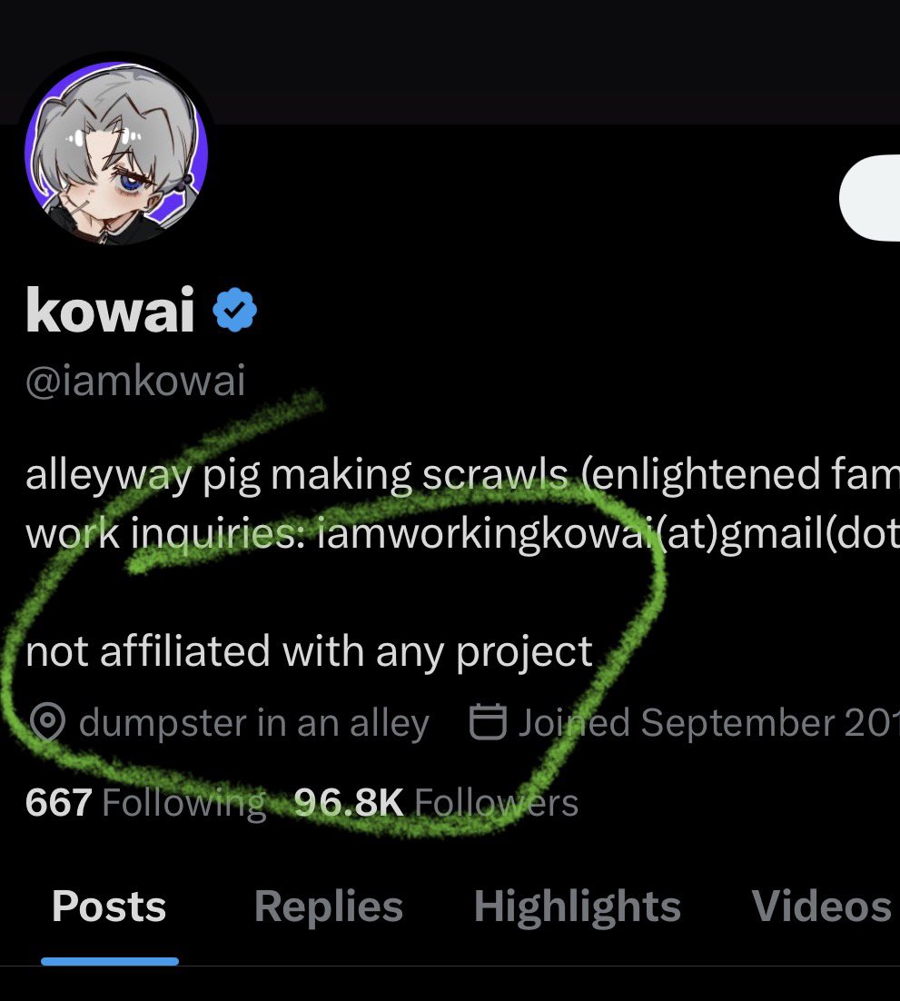 So this is <a href="/iamkowai/">kowai</a> for you. Accepted and got 80-90k in fees from $petah and at the end said she’s not affiliated with any projects. She just fucked with all of the investors and believers. 

Typical scammer move